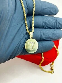 Stainless Steel Twisted Rope Chain Necklace No. 7 Men's And Women's - Vàng - Xem 3