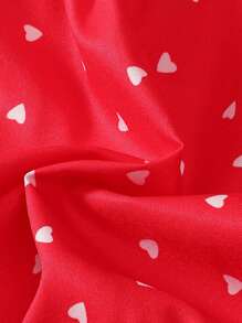 Girls Fashion Dress, Long Sleeve Allover Heart Print Ruffle Hem Dress
