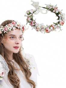 1 pieza Cinturón para mamá - Faja de maternidad hecha a mano con flor y diadema con rosa para novia, niña de las flores, accesorios para sesión de fotos de maternidad, cinturones con flores para mujeres en bodas, cinturón para baby shower, faja floral para sesión de fotos de maternidad, regalos para fiesta de bienvenida del bebé y descubrimiento del género - Multicolor - Ver 18