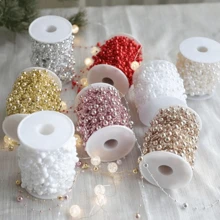 1 pieza Cadena de cuentas de línea sólida de color limón de 10m, cadena de cuentas de línea de pesca para decoración de árbol de Navidad, adecuada para decoración navideña