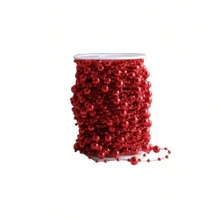 1 pieza Cadena de cuentas de línea sólida de color limón de 10m, cadena de cuentas de línea de pesca para decoración de árbol de Navidad, adecuada para decoración navideña