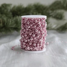 1 pieza Cadena de cuentas de línea sólida de color limón de 10m, cadena de cuentas de línea de pesca para decoración de árbol de Navidad, adecuada para decoración navideña