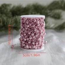 1 pieza Cadena de cuentas de línea sólida de color limón de 10m, cadena de cuentas de línea de pesca para decoración de árbol de Navidad, adecuada para decoración navideña