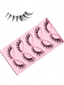 5 pares de nuevas pestañas postizas con estilo chino de tira completa, de tonos frescos y densidad natural, que alargan la apariencia del ojo exterior, ojos de zorro de estilo dibujado - Pestañas Fluffy - Ver 2