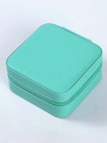 1pc Compact And Portable Zipper Jewelry Box For Bridesmaids Bridesmaid, Multi-Functional Pink Storage Box For Rings Necklaces And Accessories Wedding