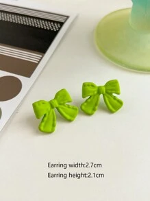 1 cặp bông tai đính nơ thời trang độc đáo được sơn giản dị và đơn giản cho ngày lễ tình nhân, mẹ, mẹ, ngày của mẹ, quà tặng - Hoa tai - Xem 14