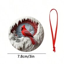 1 Pc Acrylic Flat Pendant, Bird, Reindeer Design With Ribbon , Christmas Tree Ornament Listing,Christmas