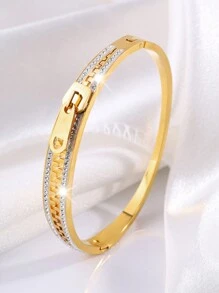 Camhanno 1 Chiếc Vòng Tay Bằng Thép Không Gỉ Thời Trang Sang Trọng Nhẹ Nhiều Kiểu Dáng Làm Quà Tặng Cho Bạn Gái Của Bạn - Vàng - Xem 14