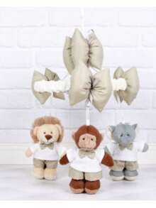 Mobile Mixed Lion, Monkey And Elephant Shorts And Shirt - Hồng Rơm - Xem 1
