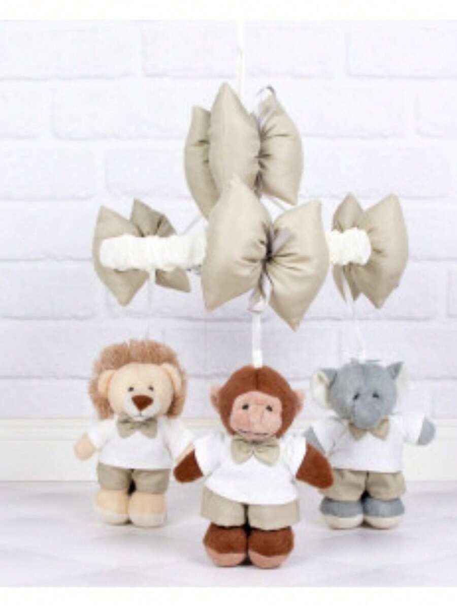 Mobile Mixed Lion, Monkey And Elephant Shorts And Shirt - Hồng Rơm - Xem 1