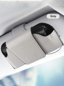 1pc Car Glasses Clip Multi Functional Leather Car Glasses Box Car Glasses Storage Box - one-size - View 12