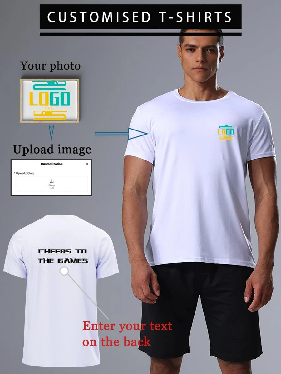 Áo phông nam phong cách bạn trai tùy chỉnh, Logo mặt trước, Văn bản mặt sau, Đồng phục đội, Cổ vũ thần tượng sự kiện thể thao, Dáng rộng, Thấm hút ẩm, Thoáng khí, Nhẹ, Thoải mái, Phong cách, Thời trang, Áo phông Giáng sinh phong cách Hipster, Phong cách bạn trai nam cơ bản/Phong cách đường phố Quà tặng lý tưởng cho anh ấy Bạn trai, Bạn bè, Gia đình, Trẻ em Nhân dịp sinh nhật, Giáng sinh, Mùa đông/Thu, Kỳ nghỉ/Ngày lễ, Thể thao/Leo núi - trắng - Xem 1