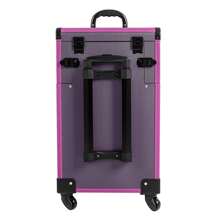 LOYALHEARTDY Rolling Makeup  Case, Lockable Portable Cosmetic Organizer Trolley, Large Make Up Cosmetic Orgainzer - 紫色 - 查看 7