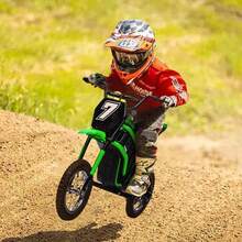 Electric Dirt Bike, 350W Electric Motorcycle-Up To 14.29MPH, 2-Speed Modes Motorcycle For Kids Ages 3-10, Max Weight 135 Lbs - 綠色 - 查看 3