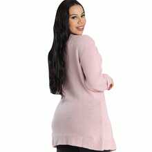 Maitê Autumn Winter Wool Knit Coat Women's Fashion - 乾枯玫瑰色 - 查看 3