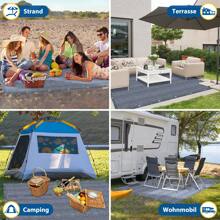 YUENFONG Awning Carpet, Outdoor Camping Mat, Carpet For Tent, Mobile Home Made Of HDPE, Waterproof Tent Tarpaulin With Eyelets (2.5x3m, 2.5x4m, 2.5x5m, 3x3m, 3x4m, 3x5m, 3x6m, 4x5m, 4x6m) - 灰藍色-2.5*3m - 查看 2