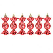 6 chiếc kẹo Giáng sinh đầy màu sắc trang trí treo lấp lánh kẹo gậy đồ trang trí cây thông Noel kẹo bạc hà đồ trang trí với dây thừng cho tiệc Giáng sinh trang trí nhà, Giáng sinh - Nhiều màu - Xem 12