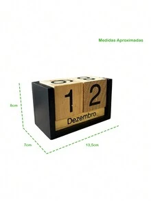 Dresser Calendar Standing Desk Decoration Cube Dates Wood Modern Design Home Decor - 鏽棕色 - 查看 3