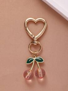 1 件时尚可爱樱桃形金属钥匙扣环 - 装饰心形夹，女士生日礼物，日常使用配件，带水果主题设计汽车配件包饰背包，适合学校水果可爱哥特 Y2k - 彩色 - 查看 8