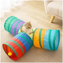 Brinquedo Tunel para gato Dobravel Com Bolinha 3 saidas em T