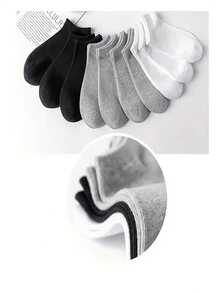 12双中性薄款舒适透气吸汗防臭低帮袜休闲平色袜春夏秋冬袜子儿童袜 - 彩色 - 查看 2