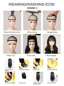 长卷波浪假发带刘海白色彩色角色扮演丝质假发，适合女性日常派对自然柔软合成头发耐热长卷银色合成假发带蓬松刘海白色水波发假发适合女性日常使用角色扮演彩色头发假发 - 白色 - 查看 13