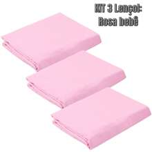Kit With 3 Sheets For Mini Crib With 200 Thread Count Percale Elastic - 淺粉色 - 查看 2