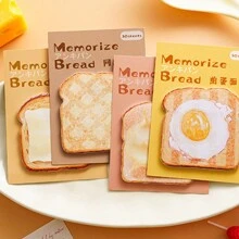 1 件装可爱吐司创意便签高吸引力学生便签 Ins 风格便签回到学校 - 多色 - 查看 2