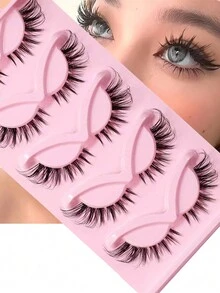 5 pares de nuevas pestañas postizas con estilo chino de tira completa, de tonos frescos y densidad natural, que alargan la apariencia del ojo exterior, ojos de zorro de estilo dibujado - Pestañas Fluffy - Ver 3