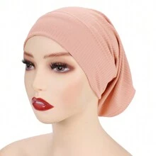 1pc Basic Solid Color Modal Hijab Inner Cap, Breathable Non-Slip Knitted Hijab Undercap Daily Under Cap - Multicolor - View 11
