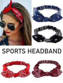 1pc Print Headbands Vintage Cross Knot Elastic Hairband Women Bandana For Women Girls New Soft Hair Bands Hair Accessories - Multicolor - View 11