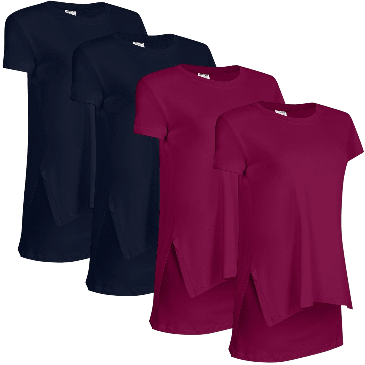 Kit 4 Women's Viscolycra Fitness Gym Leggings And T-Shirt - 2海,2酒 - 查看 1