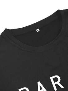 SHEIN SHEIN Men's Short Sleeve Printed T-Shirt - 黑色 - 查看 4