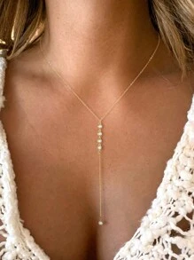 1pc Elegant Glass Crystal Pendant Necklace, Gift For Women & Girls - Rhinestone Necklace - View 1