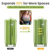 Anwick Luggage 4 Piece Sets(14/20/24/28), Hard Shell Lightweight TSA Lock Carry On Expandable Suitcase With Spinner Wheels Travel Set - Màu xanh Ô liu - Xem 7