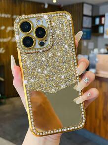 1 件水钻电镀激光切割镂空 TPU 手机壳适用于 7/8/SE2/7p/8p/X/XS/XR/XS Max/11/11 Pro/11 Pro Max/12/12 Pro/12 Pro Max/13/13 Pro/13 Pro Max/14/14 Pro/14 Plus/14 Pro Max/15/15 Pro/15 Plus/15 Pro Max，保护套防水防震防摔防刮 - 金色 - 查看 4