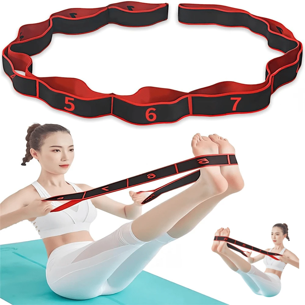 1 件装 瑜伽弹力带 开背开肩健身女性阻力训练器材分段式数字拉伸带拉力绳 - 彩色 - 查看 1