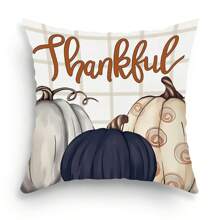 4pcs/1pc Fall Thanksgiving Decorative Pillow Covers, Harvest Season Pumpkin And English Letter Print Throw Pillow Covers, Thanksgiving Sofa Cushion Pillow Shams - Multicolor - View 11