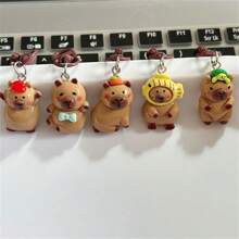 Cute Capybara Keychain - Resin Cartoon Animal Charm, Suitable For Bags And Backpacks, Perfect Birthday Gift - Multicolor - View 5