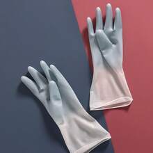 2pcs Two Tone Dishwashing Gloves, Thickened Kitchen Latex Gloves, Bowl Rubber, Gradient Color Rubber, Household Car Wash, Cleaning And Prevention