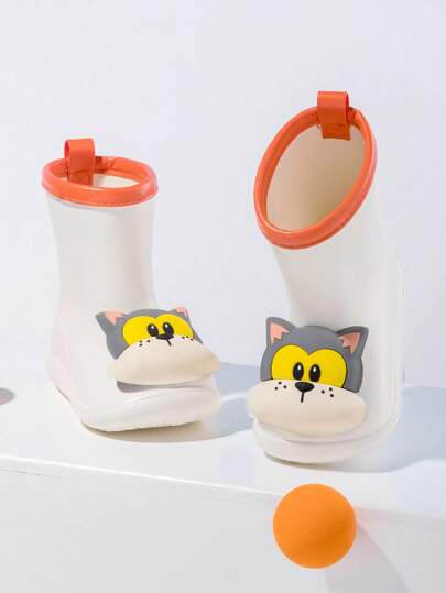 1pair Cartoon Design EVA Waterproof Children Rain Boots, Suitable For Rainy Days