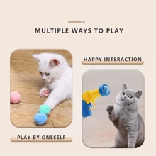 20/50/100pcs Soft Plush Ball Cat Toy Launcher - Interactive Fun - Exercise & Bonding - Great For Indoor Play (Random Color Launcher!) - Multicolor - View 8