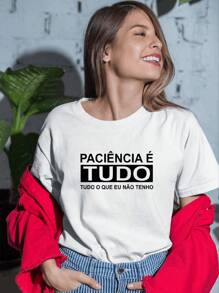 T-Shirt Shirt Patience Is Everything Funny Quotes Funny TShirt Unisex - White - View 2