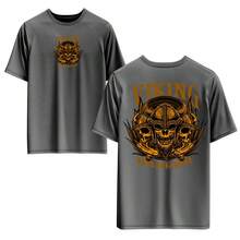 Unisex 100% Cotton T-Shirt With Front And Back Print "VIKING WARRIOR" Streetwear With Round Neck. - Xem 1