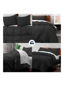 Juego de Funda Duvet para Edredon Queen - Negro - Ver 7