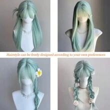 24Inch Elegant Mint Mambo Cream Green Long Straight Wig, Suitable For Halloween, Cosplay, Fun, Theme Party, Daily Use Or Any Other Occasions Use - Multicolor - View 8