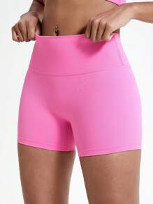 1件装瑜伽运动裤户外健身跑步训练短裤高腰透气骑行短裤