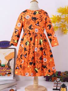 Trang phục hóa trang Halloween hình bí ngô và mèo đen cho bé gái - trái cam - Xem 2