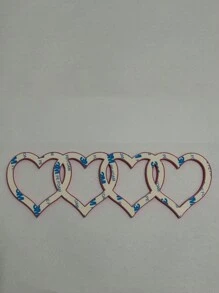 1pc Car Heart Logo Trunk Emblem Sticker - White - View 4