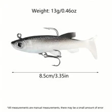 1pc/5pcs Realistic Soft Fishing Lures With Hook, Wiggle Tail Baits, Lifelike Bionic Fishing Fake Bait, Suitable For Freshwater And Saltwater Fishing Gear, Fishing Accessories